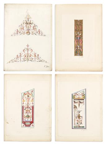 (RENAISSANCE GROTESQUE.) J. Green. Large collection of intricate 19th-century sketches of early Italian fresco ornament.